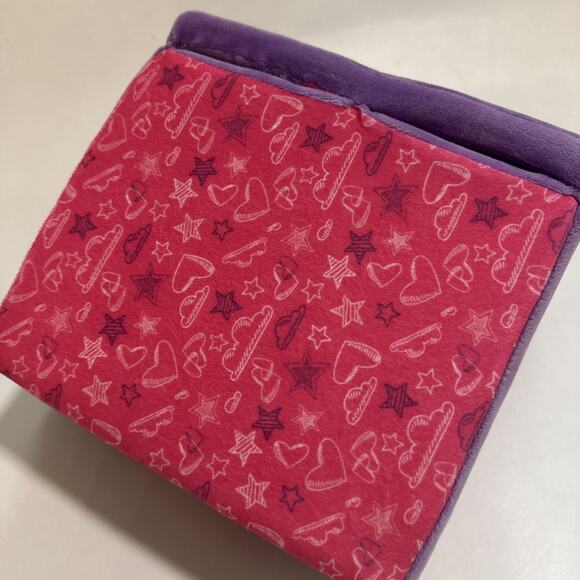 Build A Bear Plush Pink Purple Heart Shaped Fold Out Couch Futon Bed Chair - Picture 7 of 7